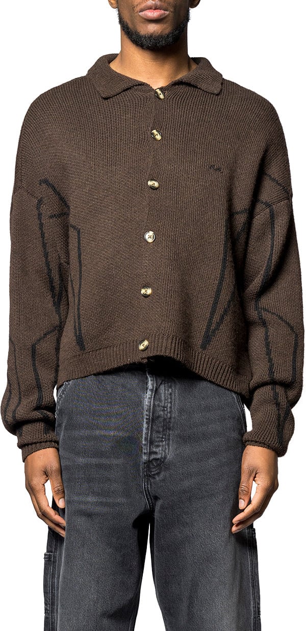 Service Area KNITTED POLO BROWN Bruin