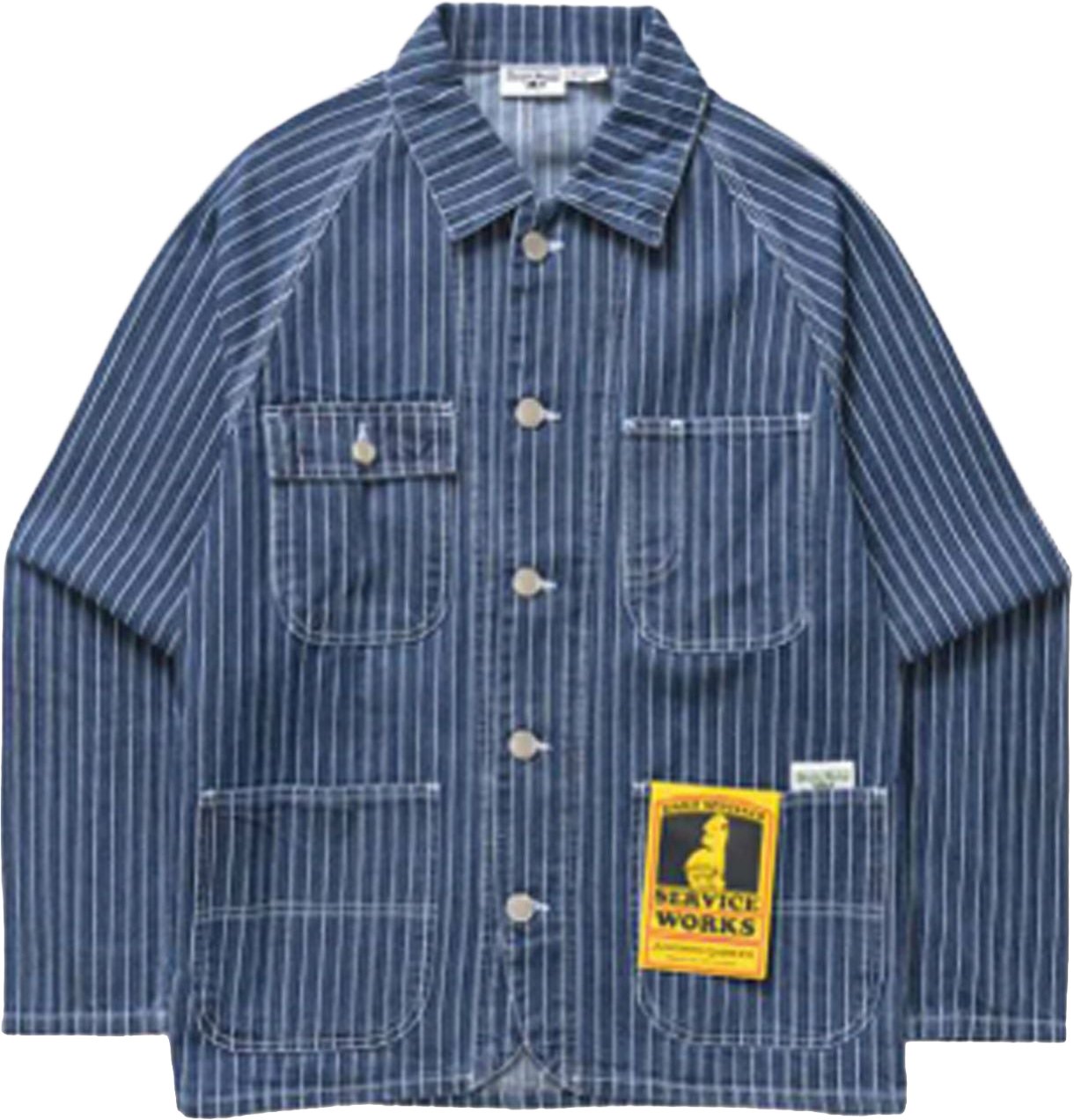 Service Works Pinstripe Denim Coverall 2.0 indigo Blauw
