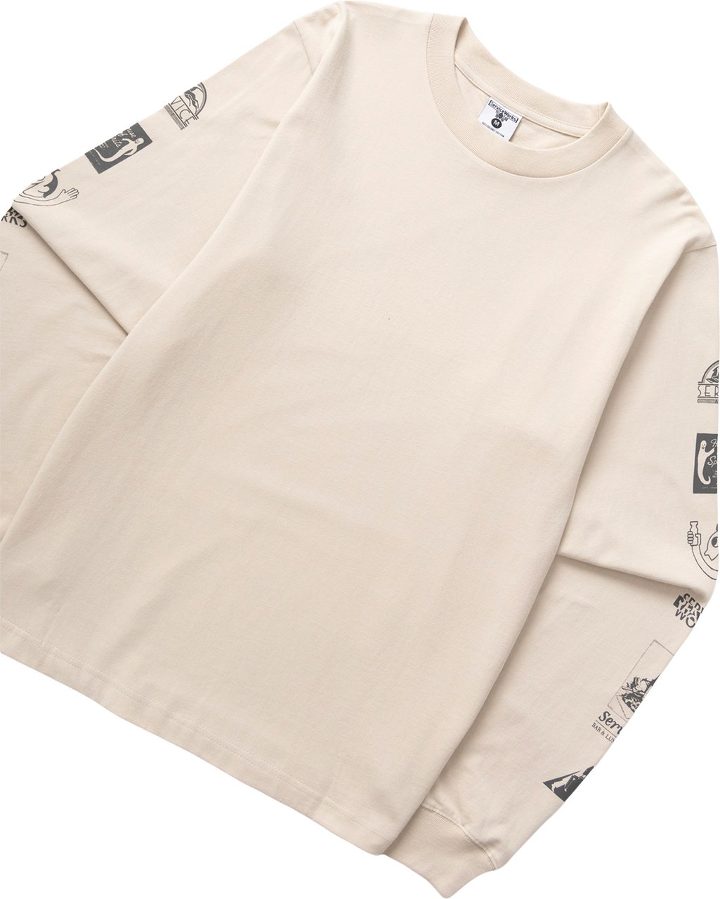 Service Works Service Works Bootleg Longsleeve Tee Natural Blauw