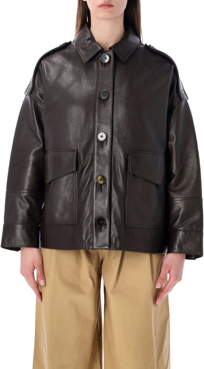 Sessùn Harruboyd Leather Jacket Coffe Bruin