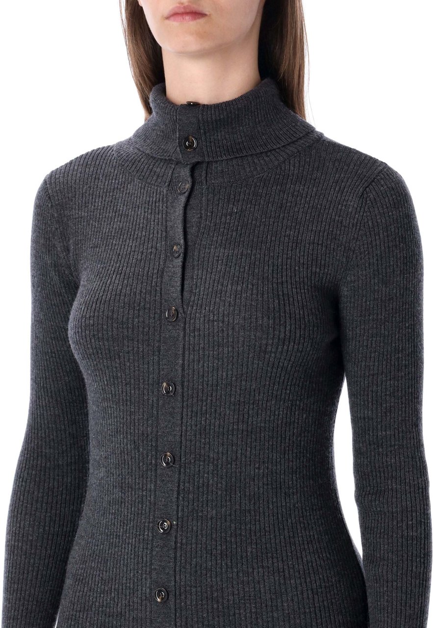 Sessùn Shimalong Knit Dress Buttoned Graffit Grey Grijs