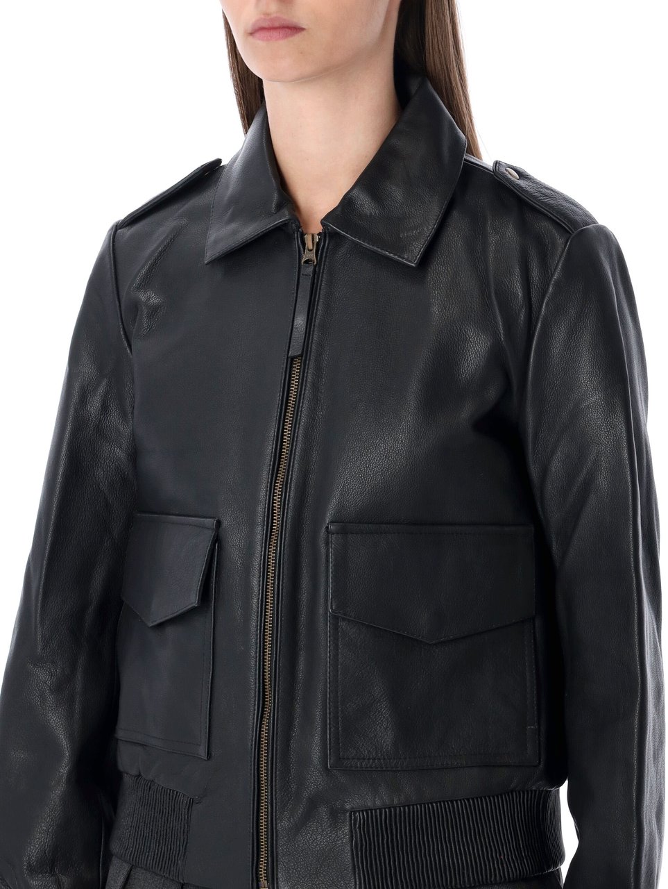 Sessùn Miley Leather Bomber Nero Zwart