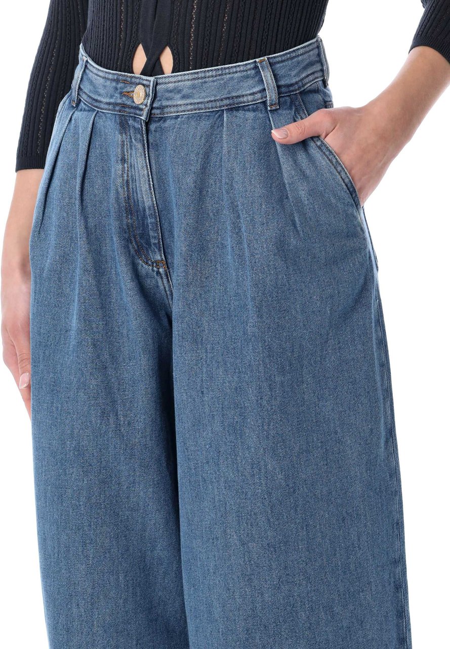 Sessùn Dieugi Pleated Denim Mid Blue Blauw