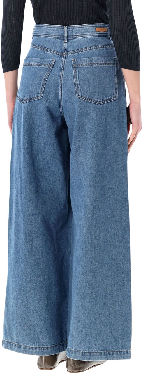 Sessùn Dieugi Pleated Denim Mid Blue Blauw