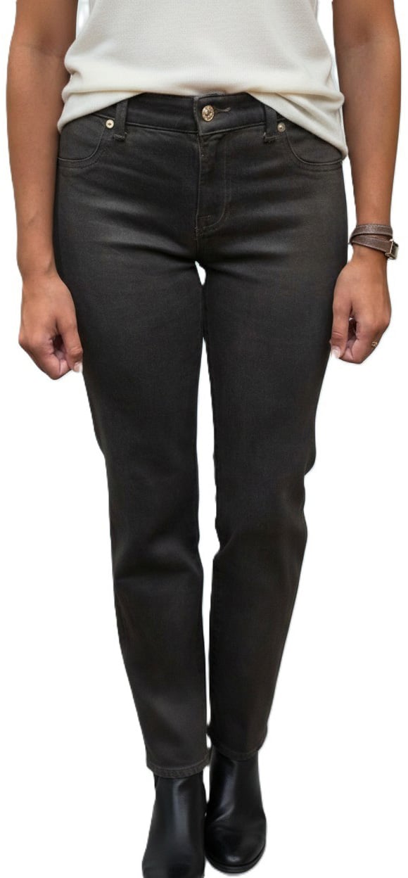 Seven Jeans Calie droit ajusté toile enduite choco vintage Coating Brown 7 For All Mankind 7UC90H42 Seven Divers