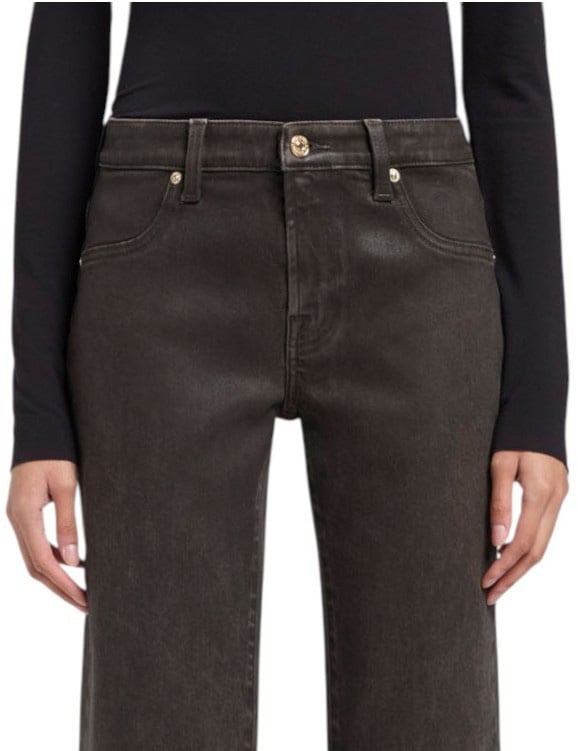 Seven Jeans Calie droit ajusté toile enduite choco vintage Coating Brown 7 For All Mankind 7UC90H42 Seven Divers