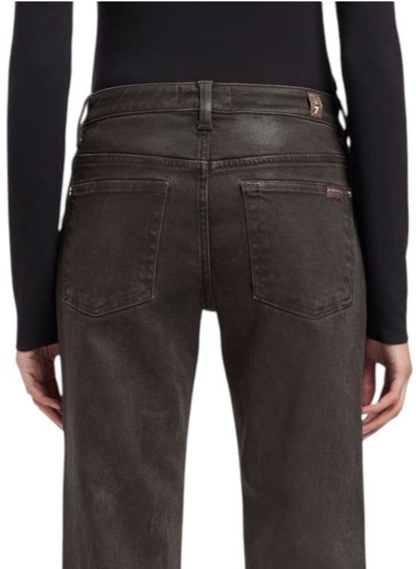 Seven Jeans Calie droit ajusté toile enduite choco vintage Coating Brown 7 For All Mankind 7UC90H42 Seven Divers