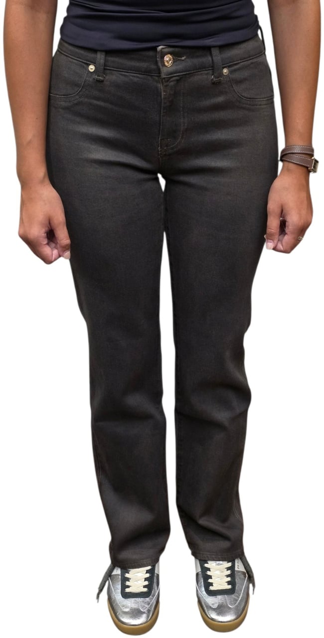Seven Jeans Calie droit ajusté toile enduite choco vintage Coating Brown 7 For All Mankind 7UC90H42 Seven Divers