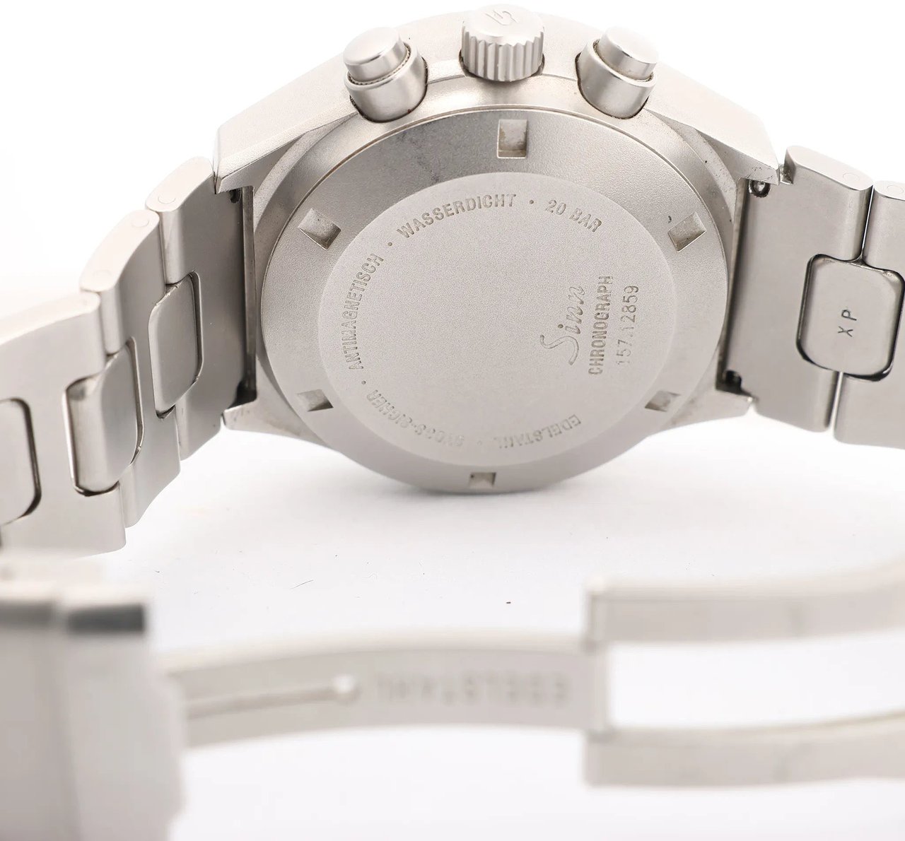 Sinn SINN Achilles Chronograph 157.EZM-4 157.12859 SS AT Watch with Black Dial Zwart