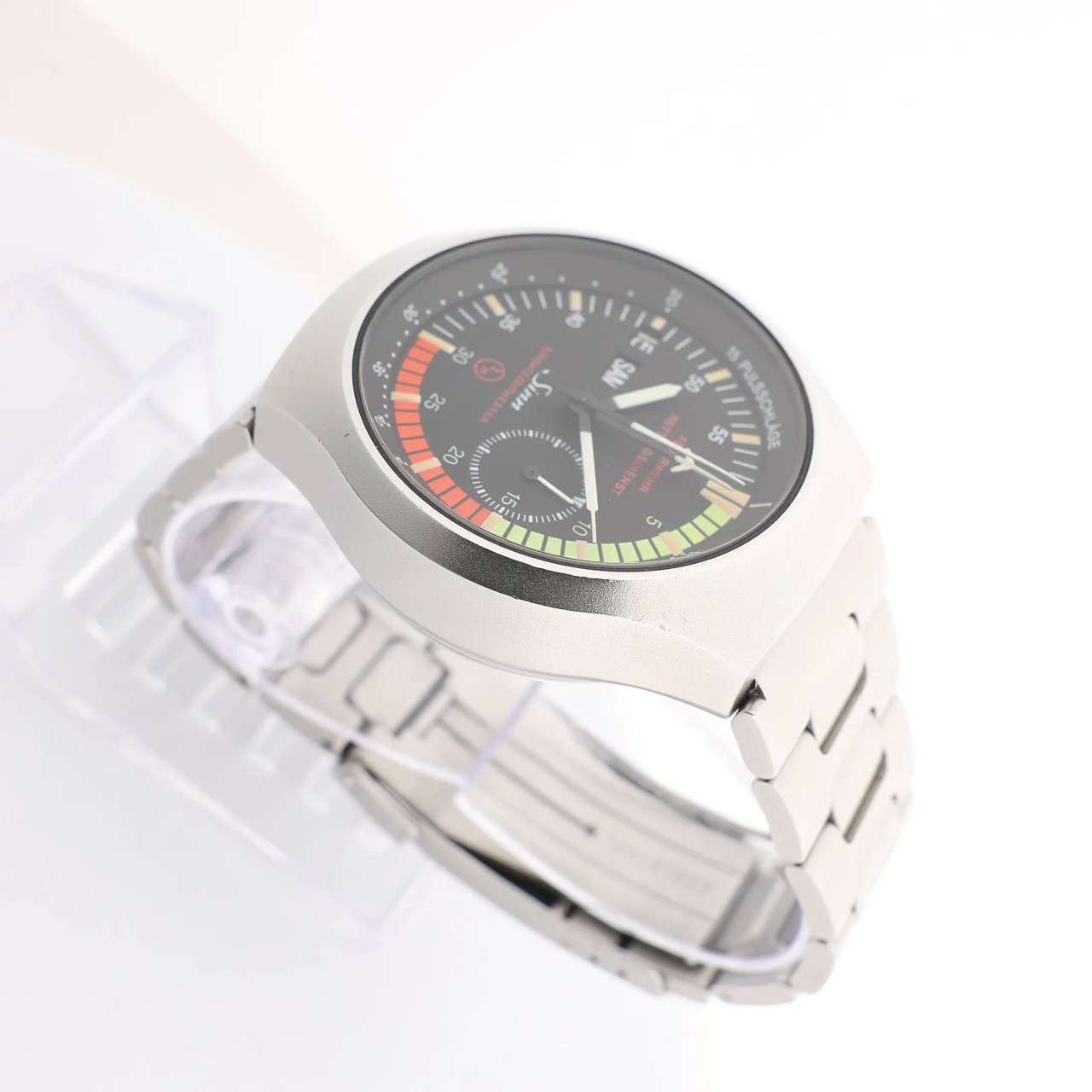 Sinn SINN Achilles Chronograph 157.EZM-4 157.12859 SS AT Watch with Black Dial Zwart