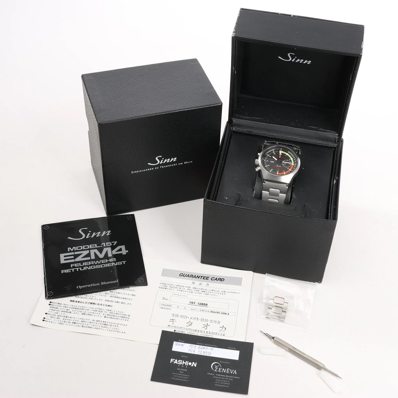 Sinn SINN Achilles Chronograph 157.EZM-4 157.12859 SS AT Watch with Black Dial Zwart