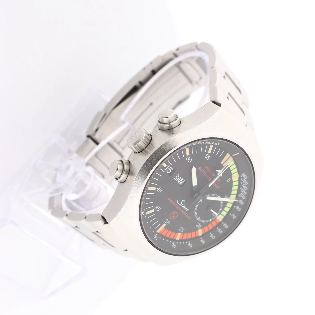 Sinn SINN Achilles Chronograph 157.EZM-4 157.12859 SS AT Watch with Black Dial Zwart