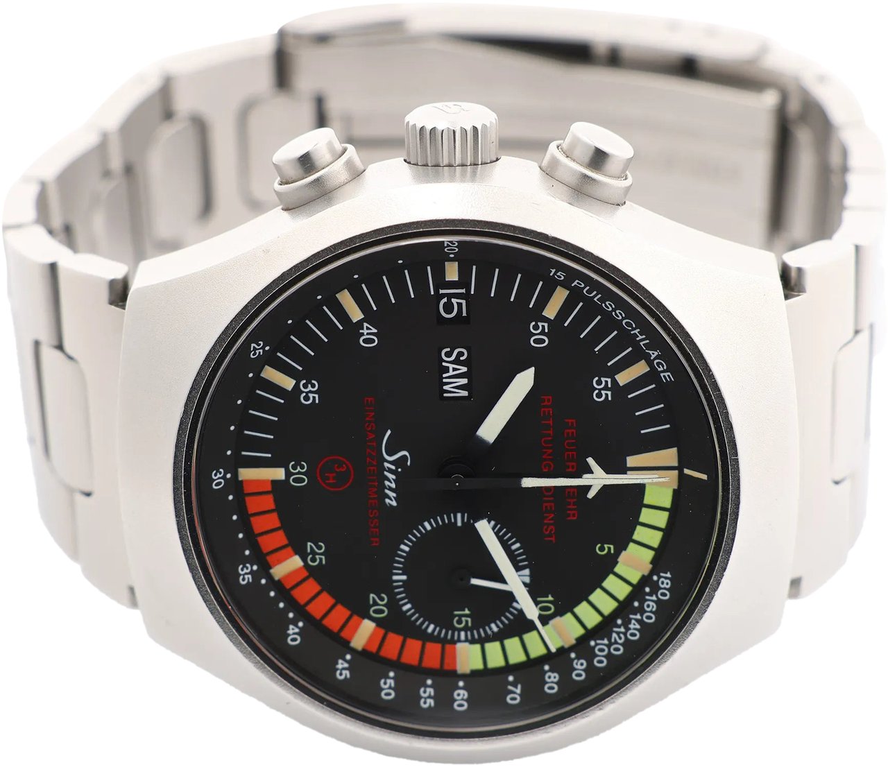 Sinn SINN Achilles Chronograph 157.EZM-4 157.12859 SS AT Watch with Black Dial Zwart