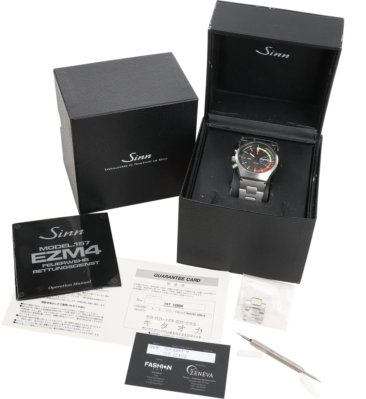 Sinn SINN Achilles Chronograph 157.EZM-4 157.12859 SS AT Watch with Black Dial Zwart