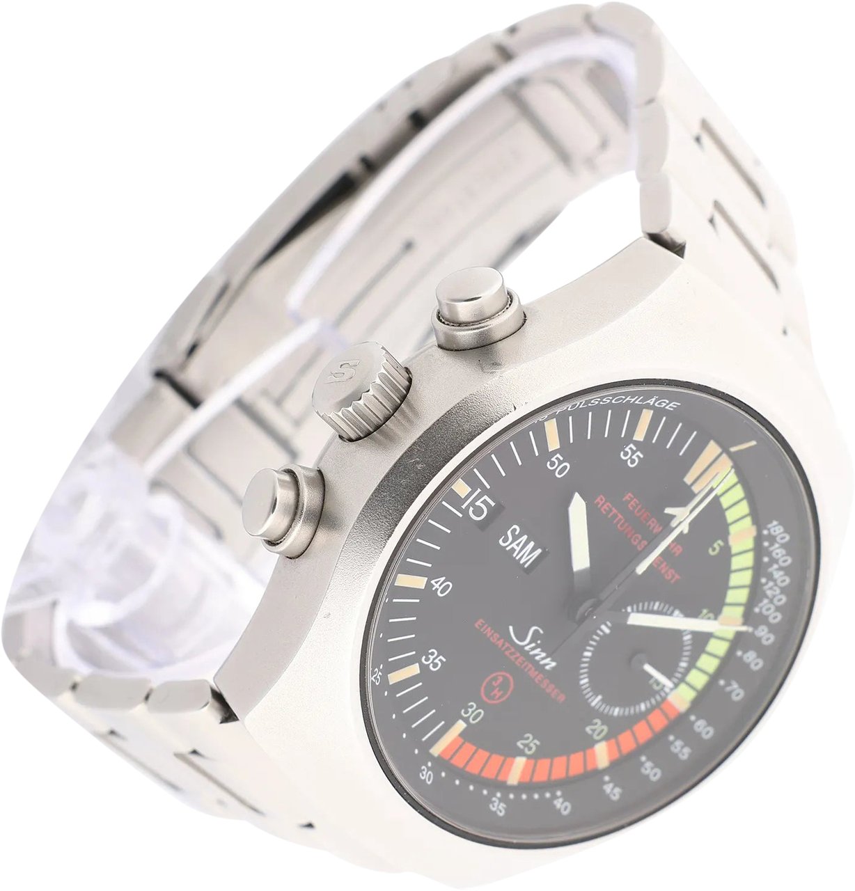 Sinn SINN Achilles Chronograph 157.EZM-4 157.12859 SS AT Watch with Black Dial Zwart