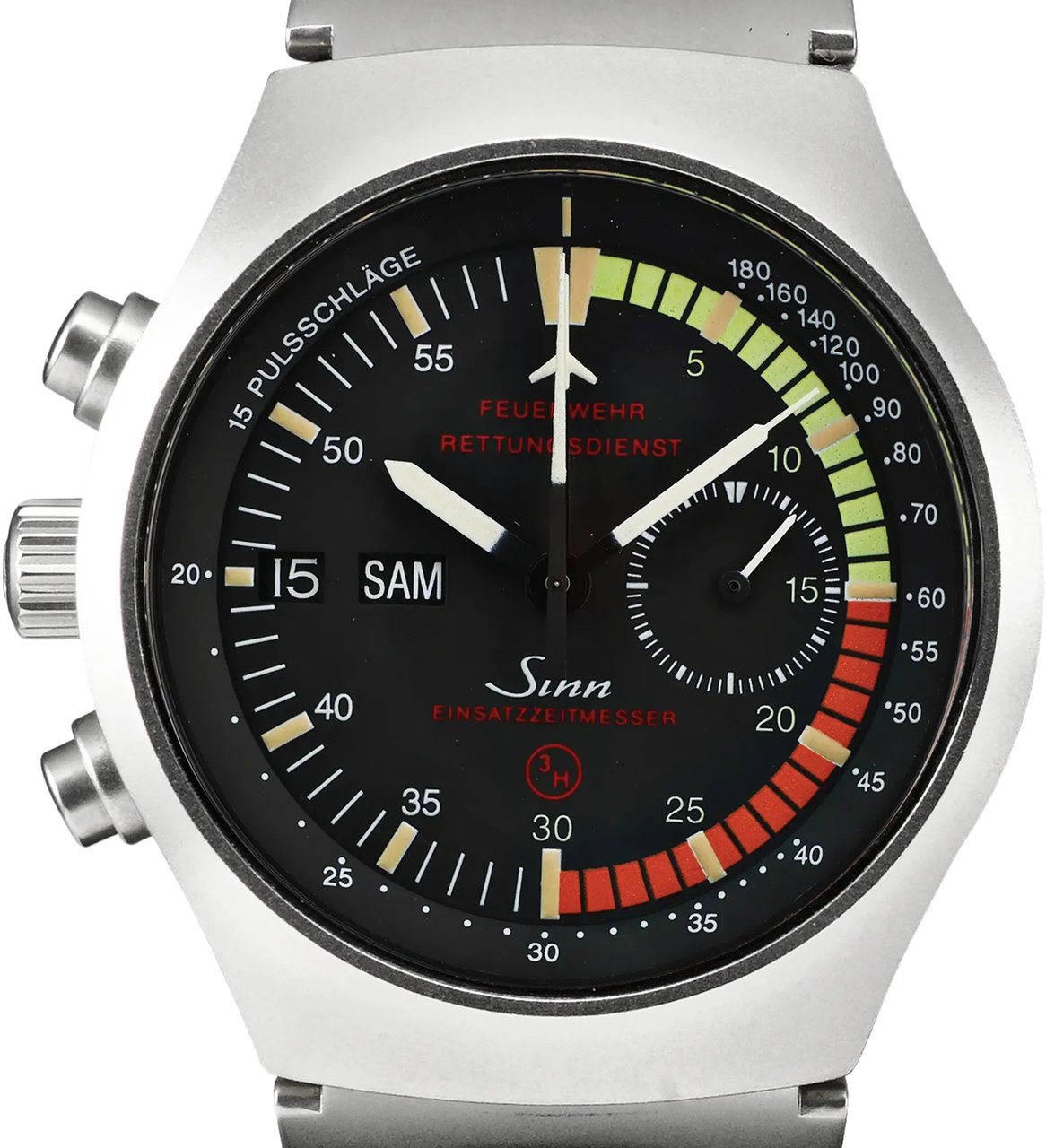 Sinn SINN Achilles Chronograph 157.EZM-4 157.12859 SS AT Watch with Black Dial Zwart