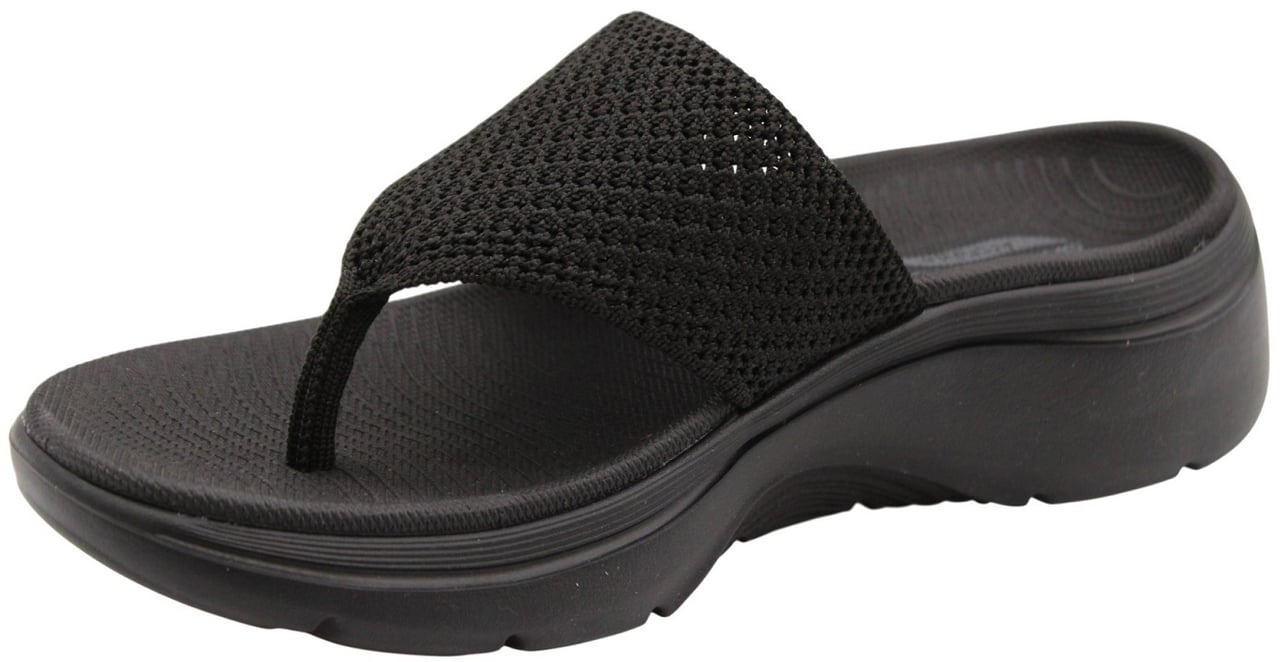 Skechers Teenslipper Black Zwart