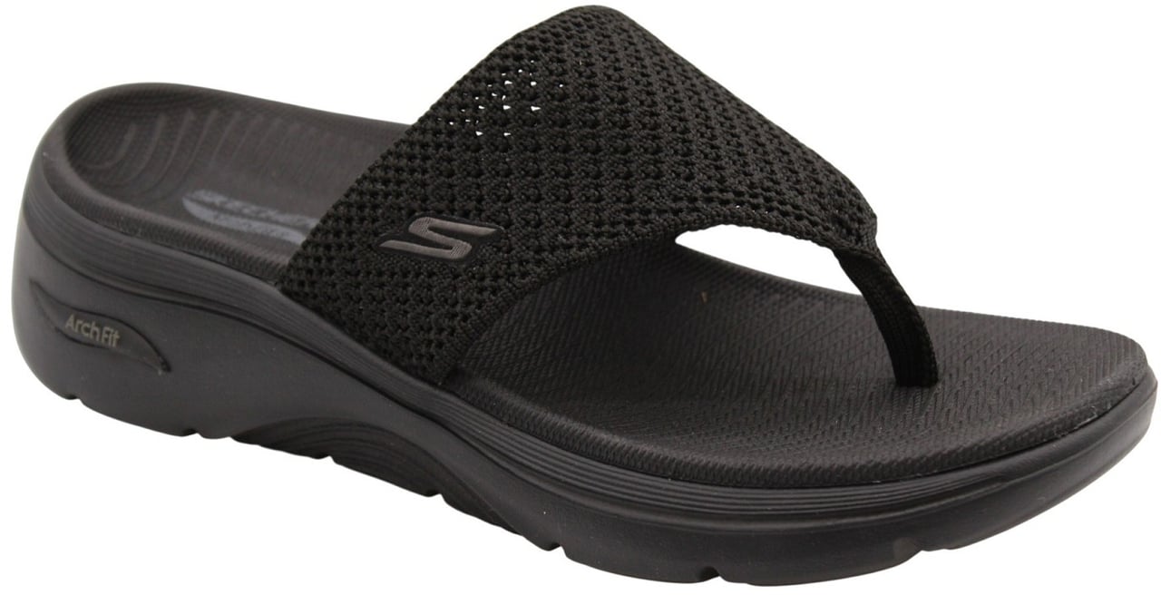 Skechers Teenslipper Black Zwart