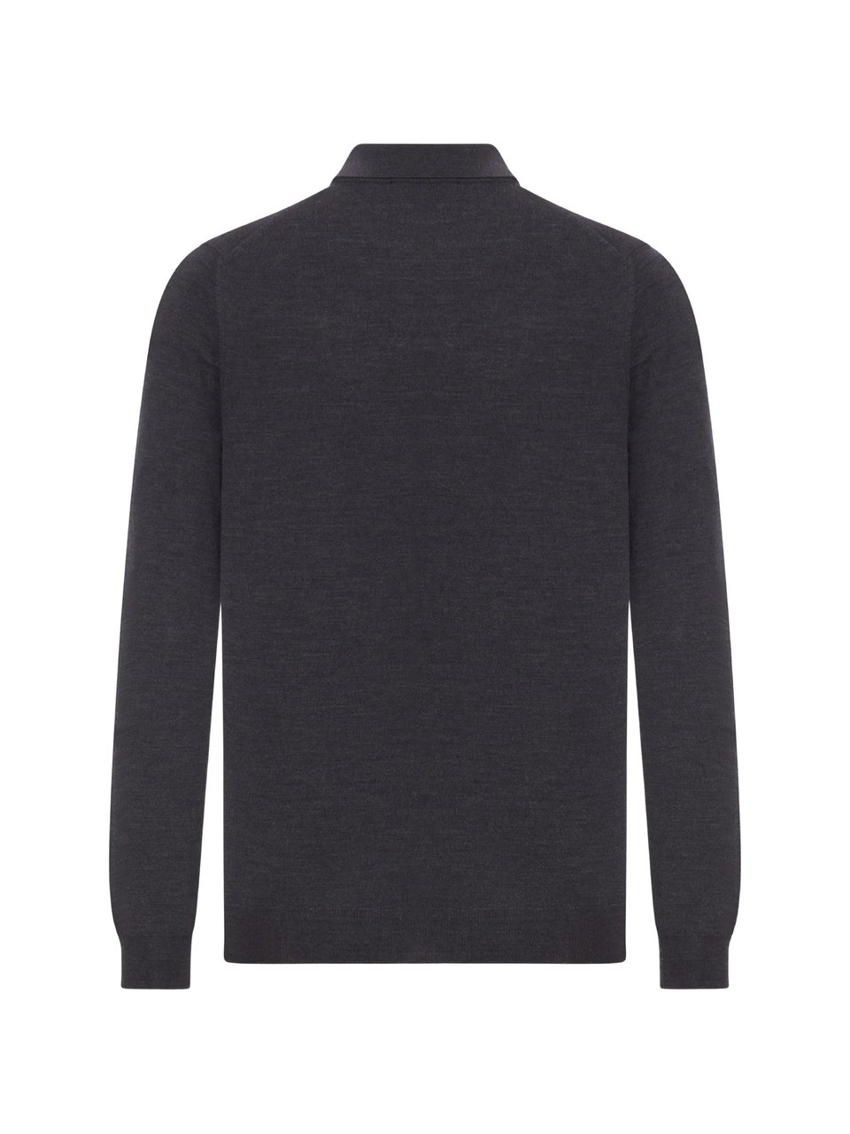 Slowear Long-Sleeve Minimalist Polo Shirt With Classic Collar Zwart