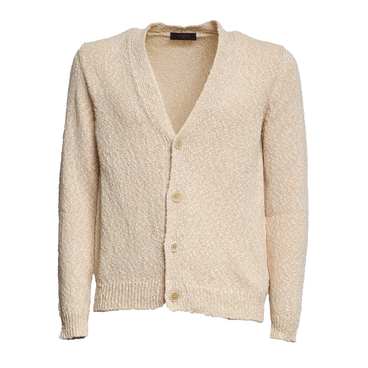 Slowear Slim Fit V Neck Cardigan Neutraal