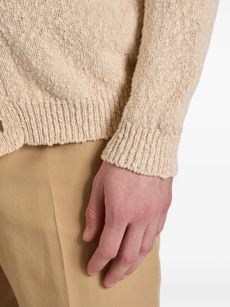Slowear Slim Fit V Neck Cardigan Neutraal