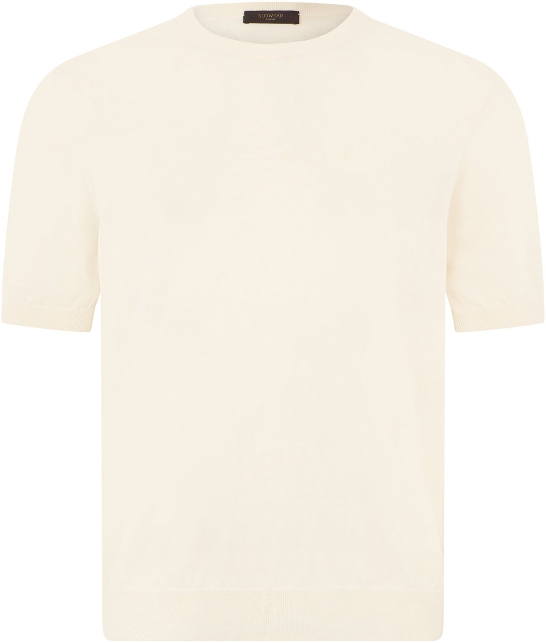 Slowear Cotton sweater with short sleeves Neutraal