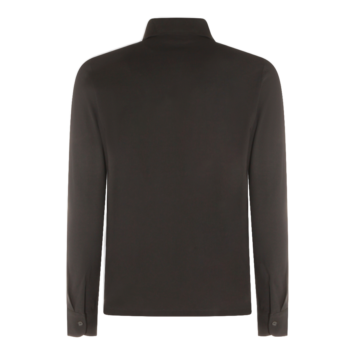 Slowear Long-Sleeve Polo Shirt with Classic Collar and Tailored Fit Grijs