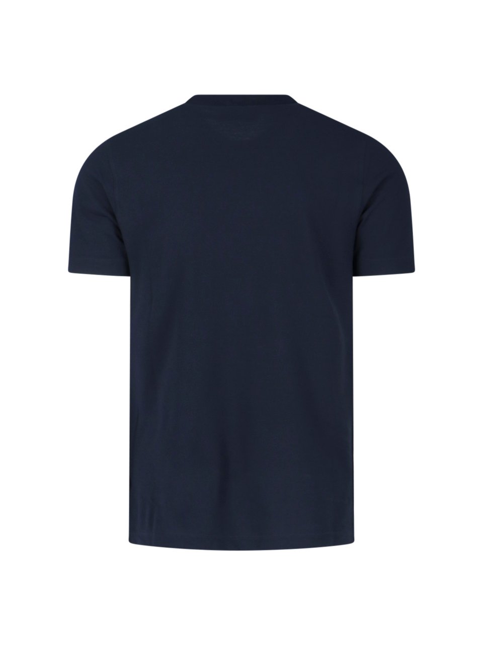 Slowear Crew Neck Navy Blue Cotton T-Shirt with Ribbed Finishings Blauw