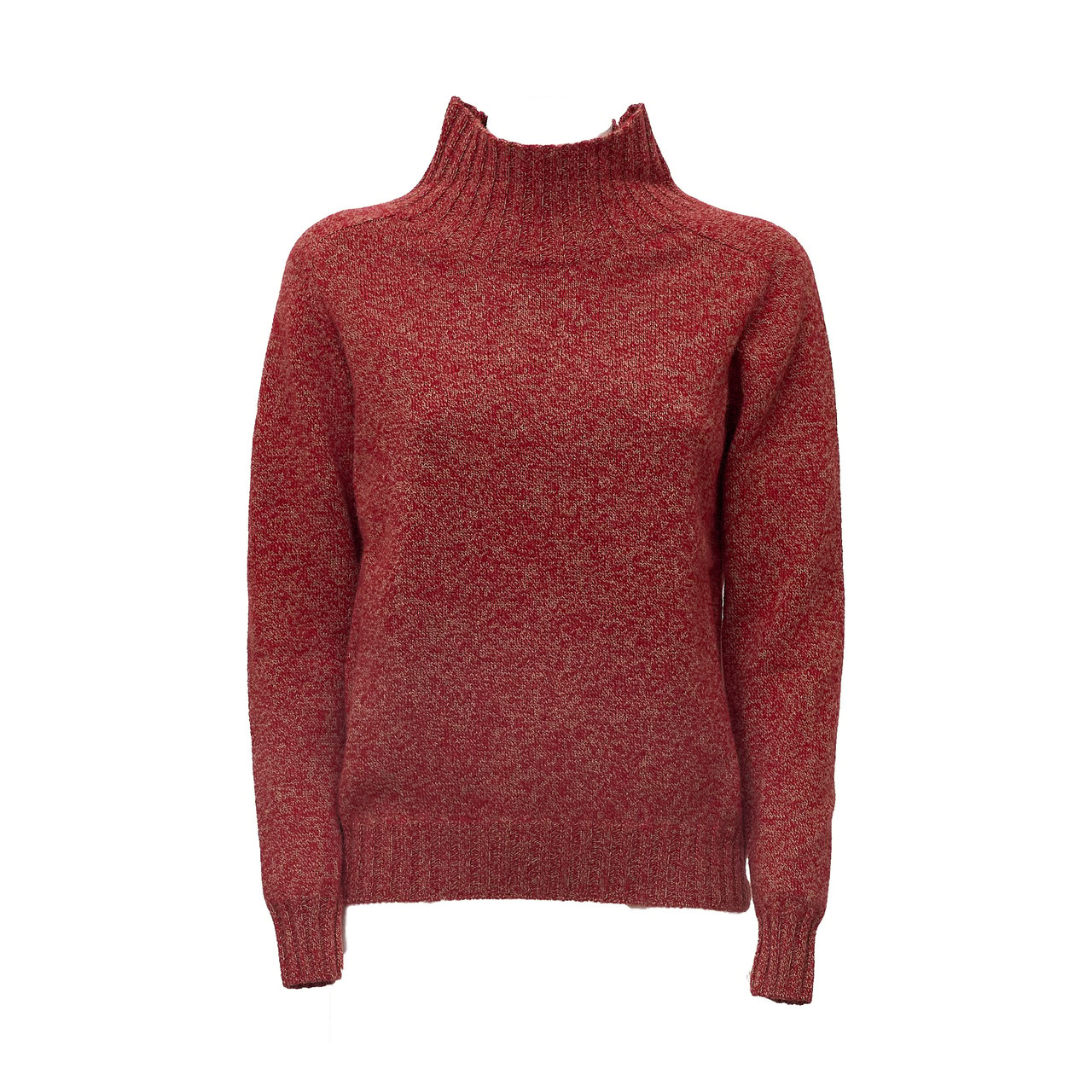 Slowear Mart Regular Fit Mock Neck Sweater Maroon