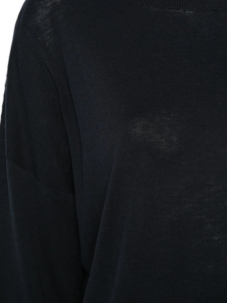 Slowear Lightweight Relaxed Fit Wide Neck Top Zwart