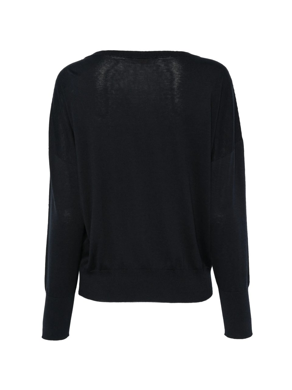 Slowear Lightweight Relaxed Fit Wide Neck Top Zwart