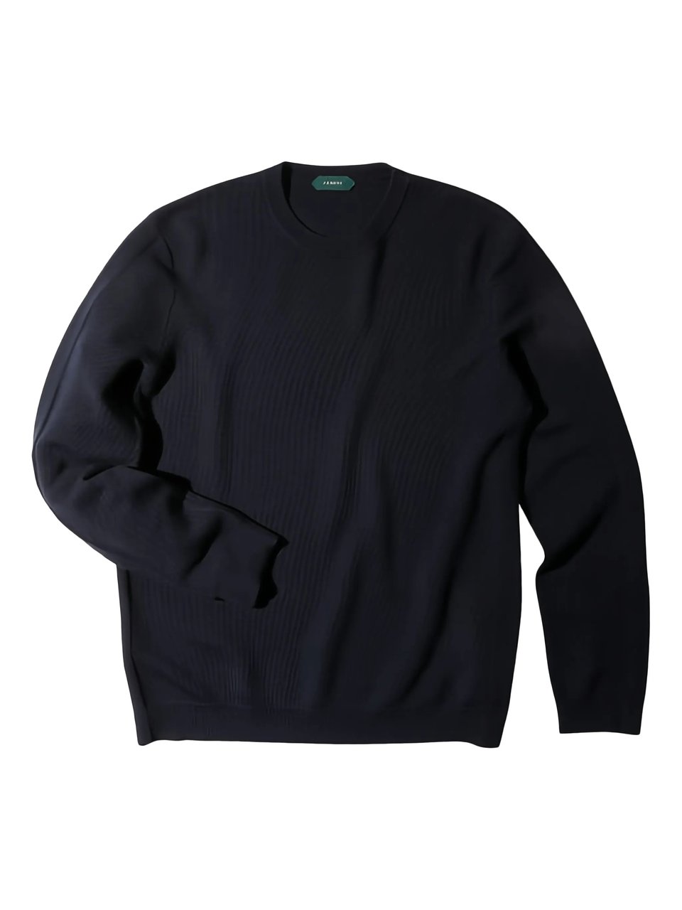 Slowear Fine-Knit Long-Sleeved Fabric Pullover Sweater Zwart