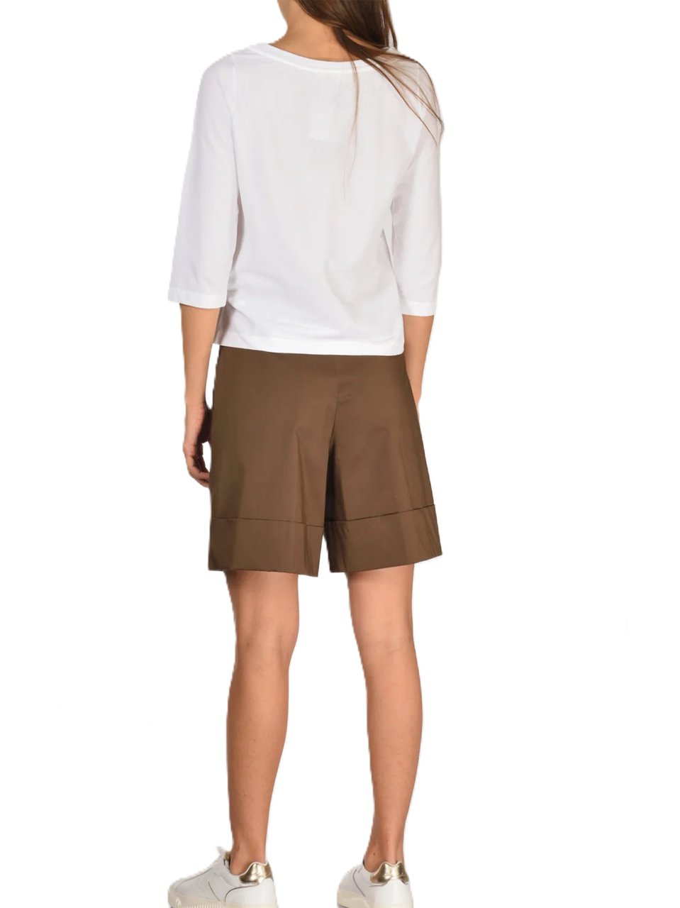 Slowear Cotton Cropped Boat Neck Fabric Top Wit