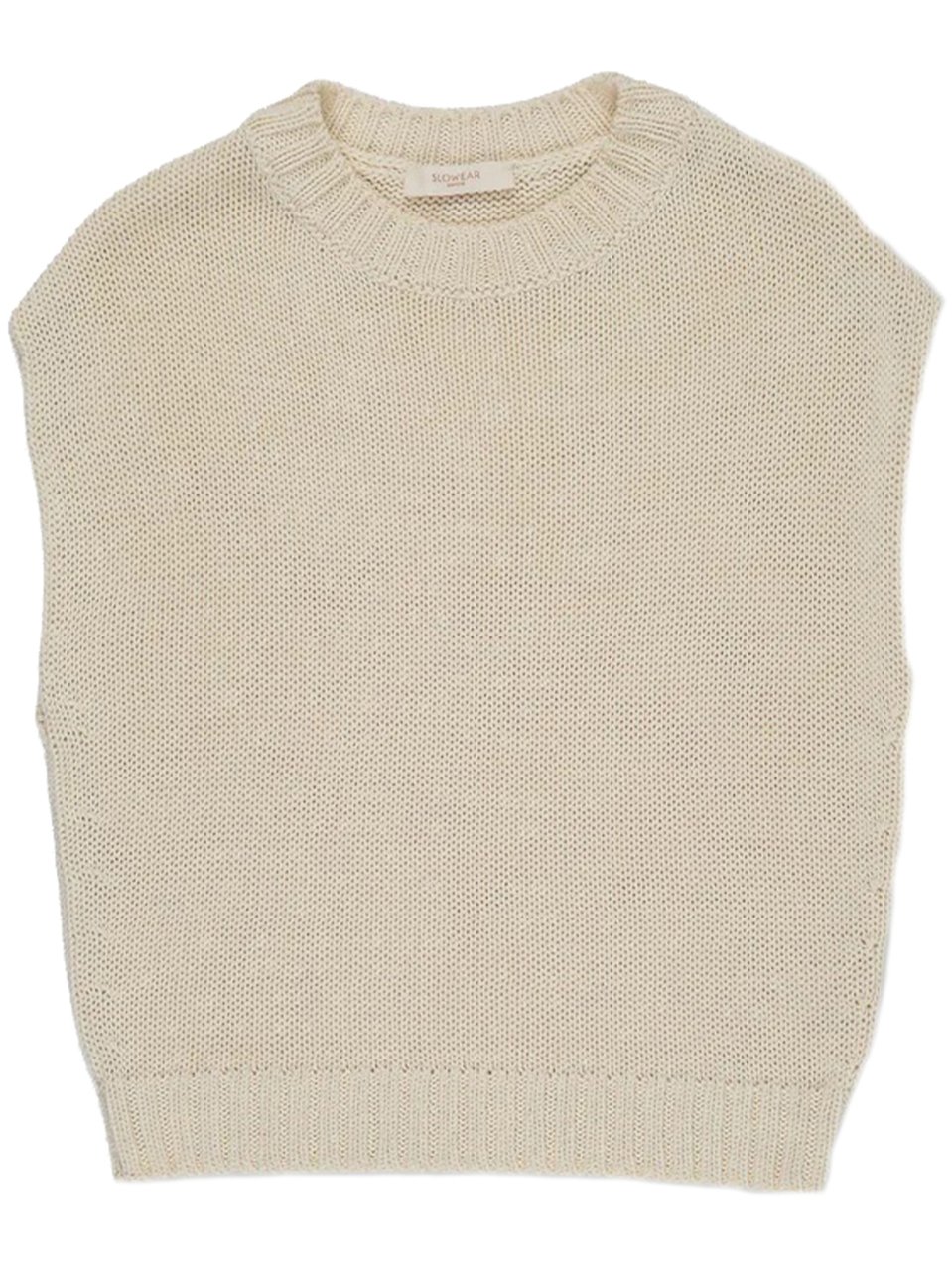 Slowear Neutral Boxy Fit Knitted Sleeveless Top Neutraal