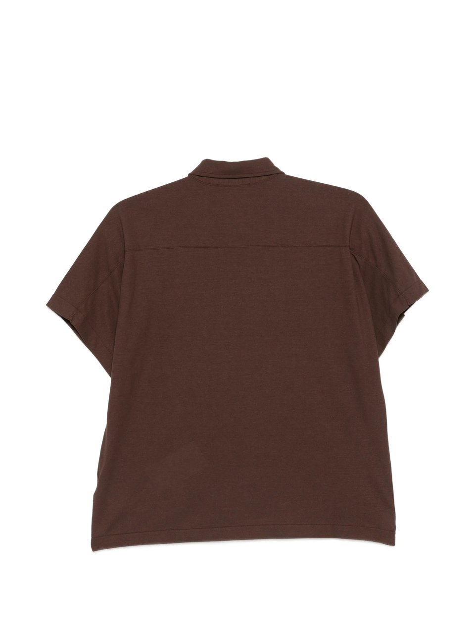 Slowear Brown Cropped Relaxed Fit Polo Shirt Zwart