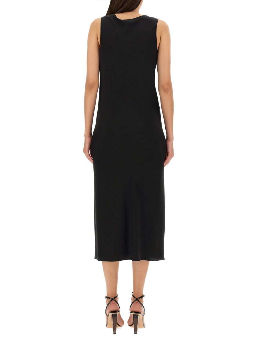 Sportmax Sleeveless Midi Dress In Luxurious Silk Blend Zwart