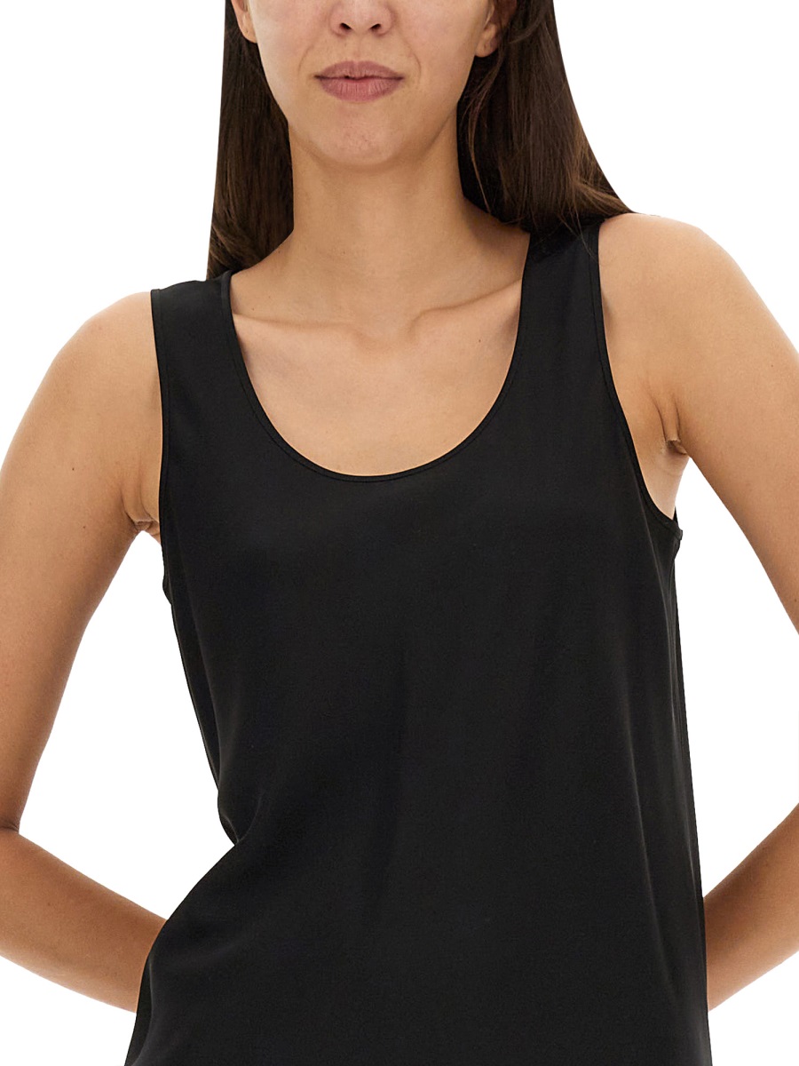 Sportmax Sleeveless Midi Dress In Luxurious Silk Blend Zwart