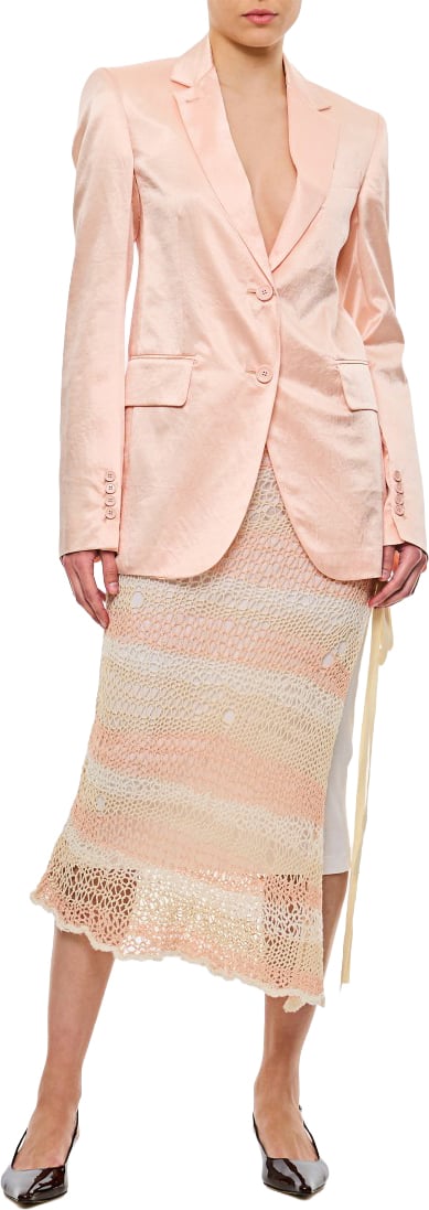 Sportmax Single-Breasted Tailored Jacket with Notched Lapel and Flap Pockets Roze