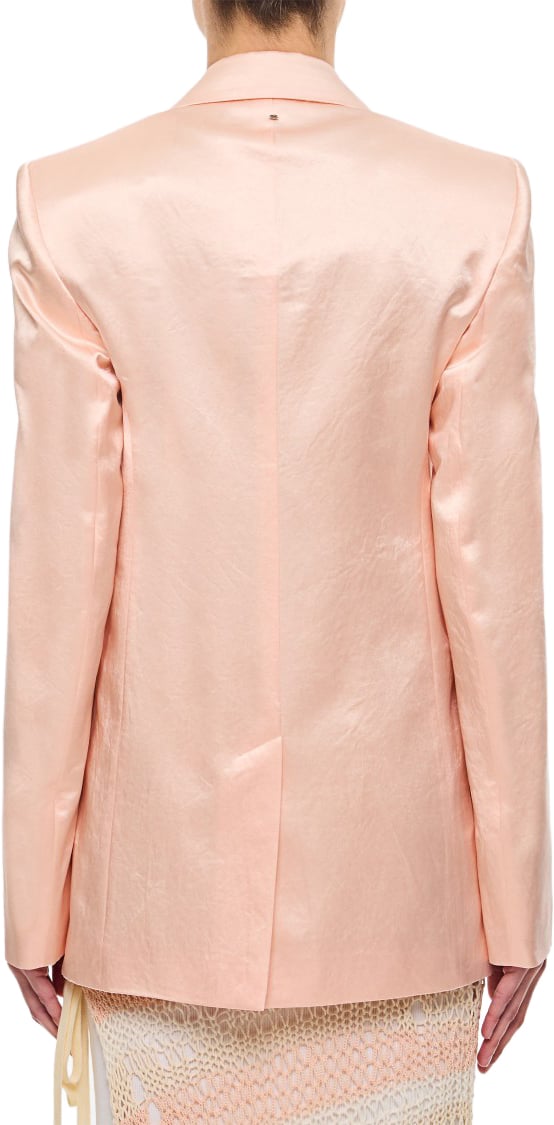 Sportmax Single-Breasted Tailored Jacket with Notched Lapel and Flap Pockets Roze