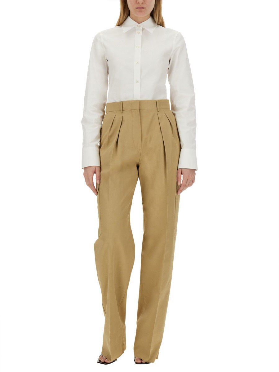 Sportmax High-Waisted Brown Straight-Leg Cargo Pants Bruin