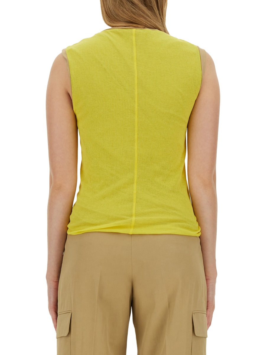 Sportmax Sleeveless Round Neck Top with Vertical Seam Detail Neutraal