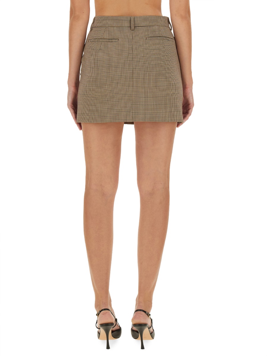 Sportmax Tailored Mini Skirt With Subtle Checkered Pattern Neutraal
