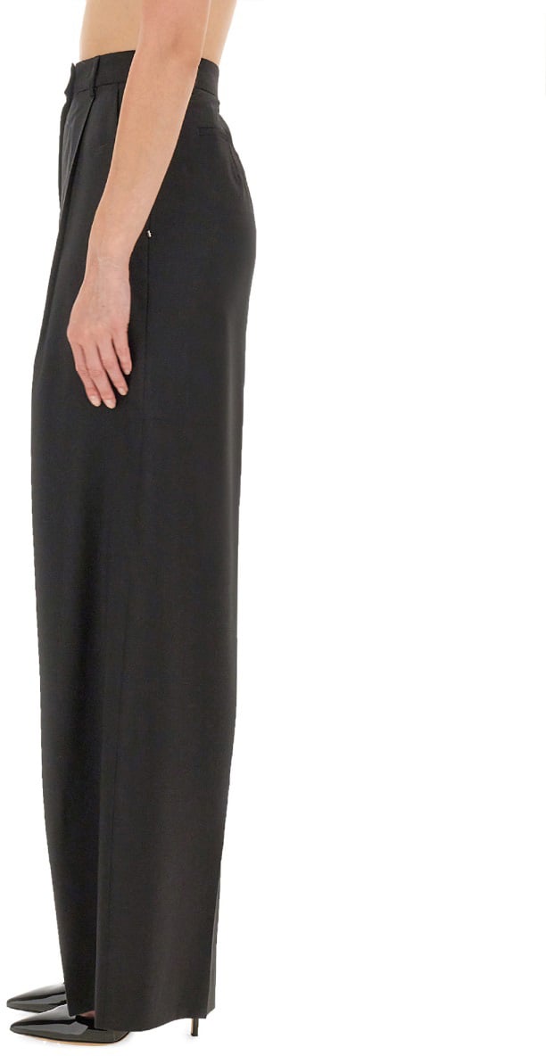 Sportmax Wide-Leg Tailored Pants With High Waist Zwart