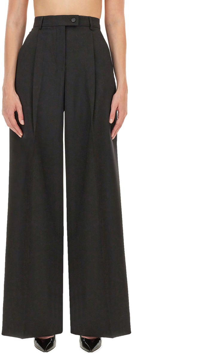 Sportmax Wide-Leg Tailored Pants With High Waist Zwart