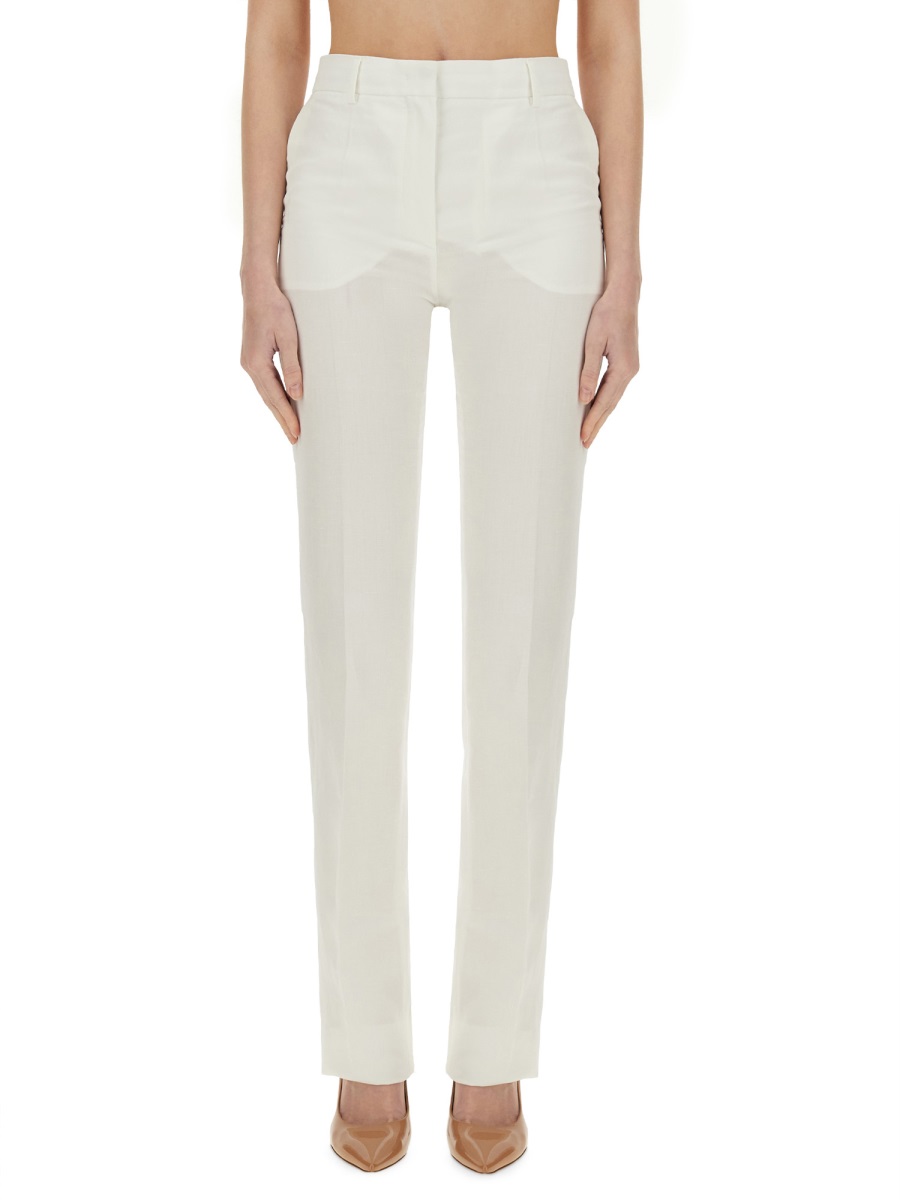 Sportmax Straight-Fit Tailored Pants With Mid-Rise Waist Wit