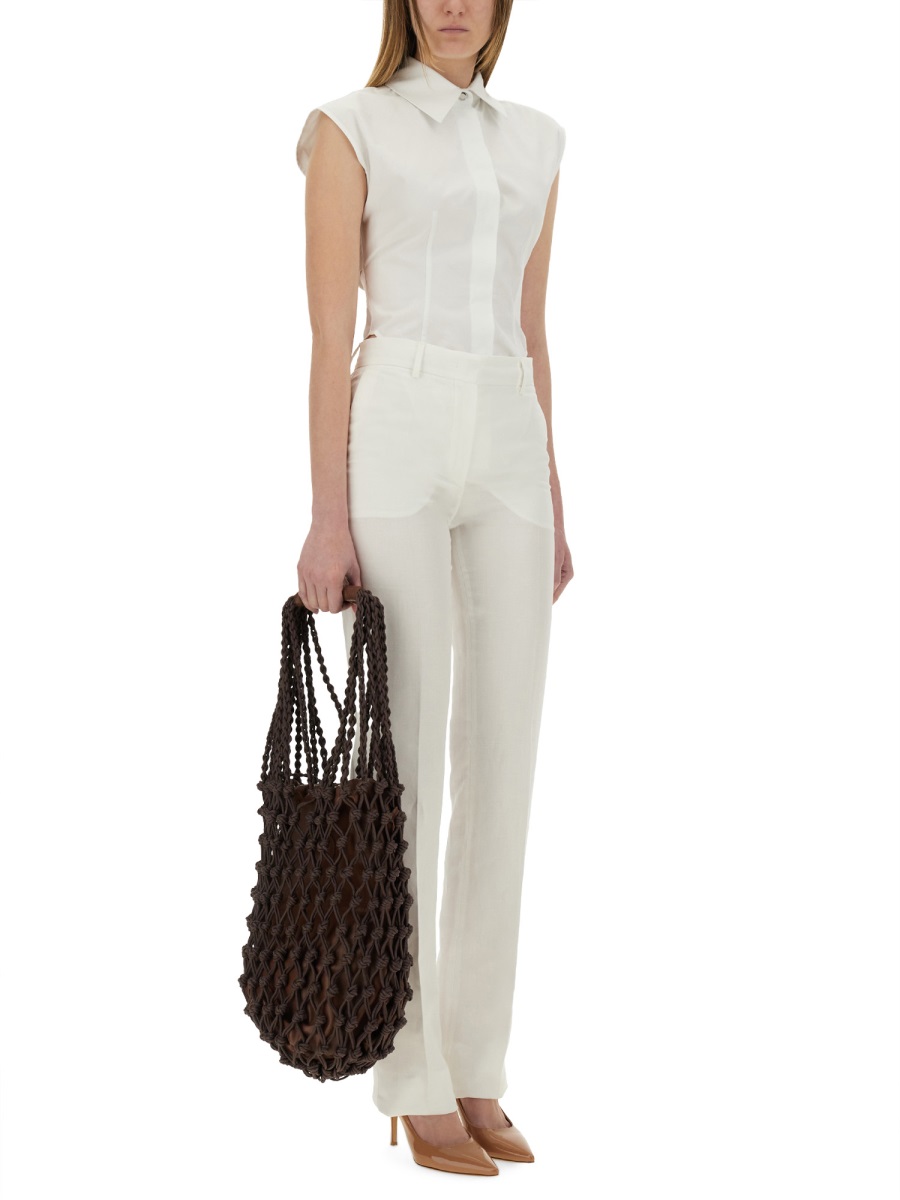 Sportmax Straight-Fit Tailored Pants With Mid-Rise Waist Wit