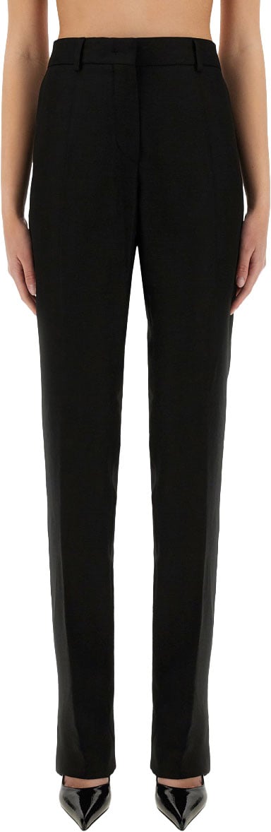 Sportmax Straight-Fit Tailored Pants With Minimalist Design Zwart