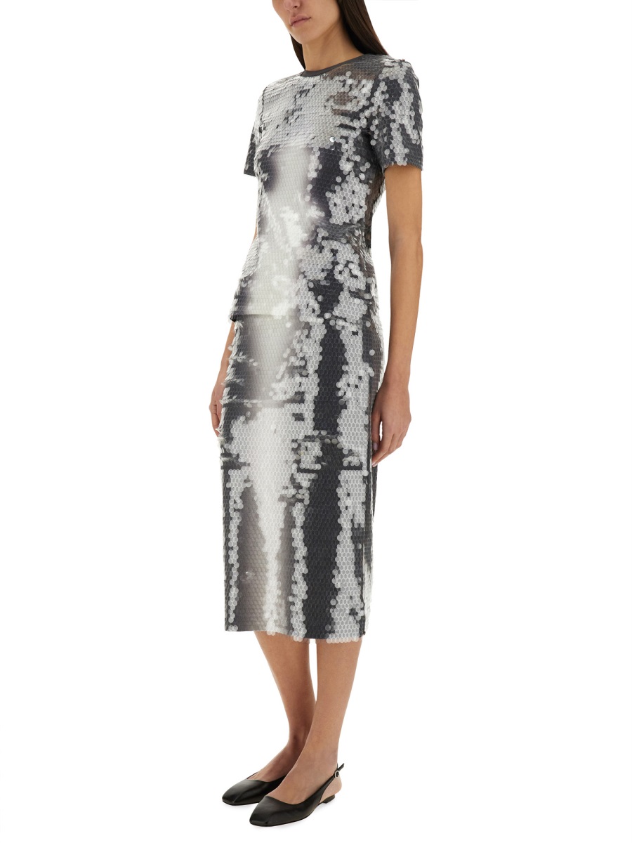 Sportmax Gradient Sequined Fitted Top With Short Sleeves Zilver
