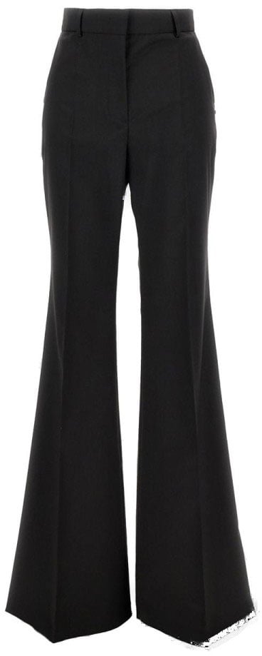 Sportmax Flared Tailored Trousers With High Waist And Dramatic Silhouette Zwart