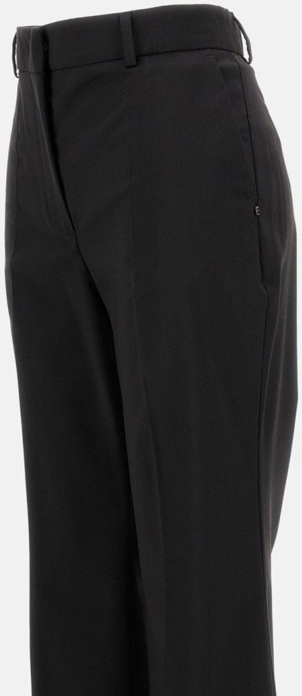Sportmax Flared Tailored Trousers With High Waist And Dramatic Silhouette Zwart
